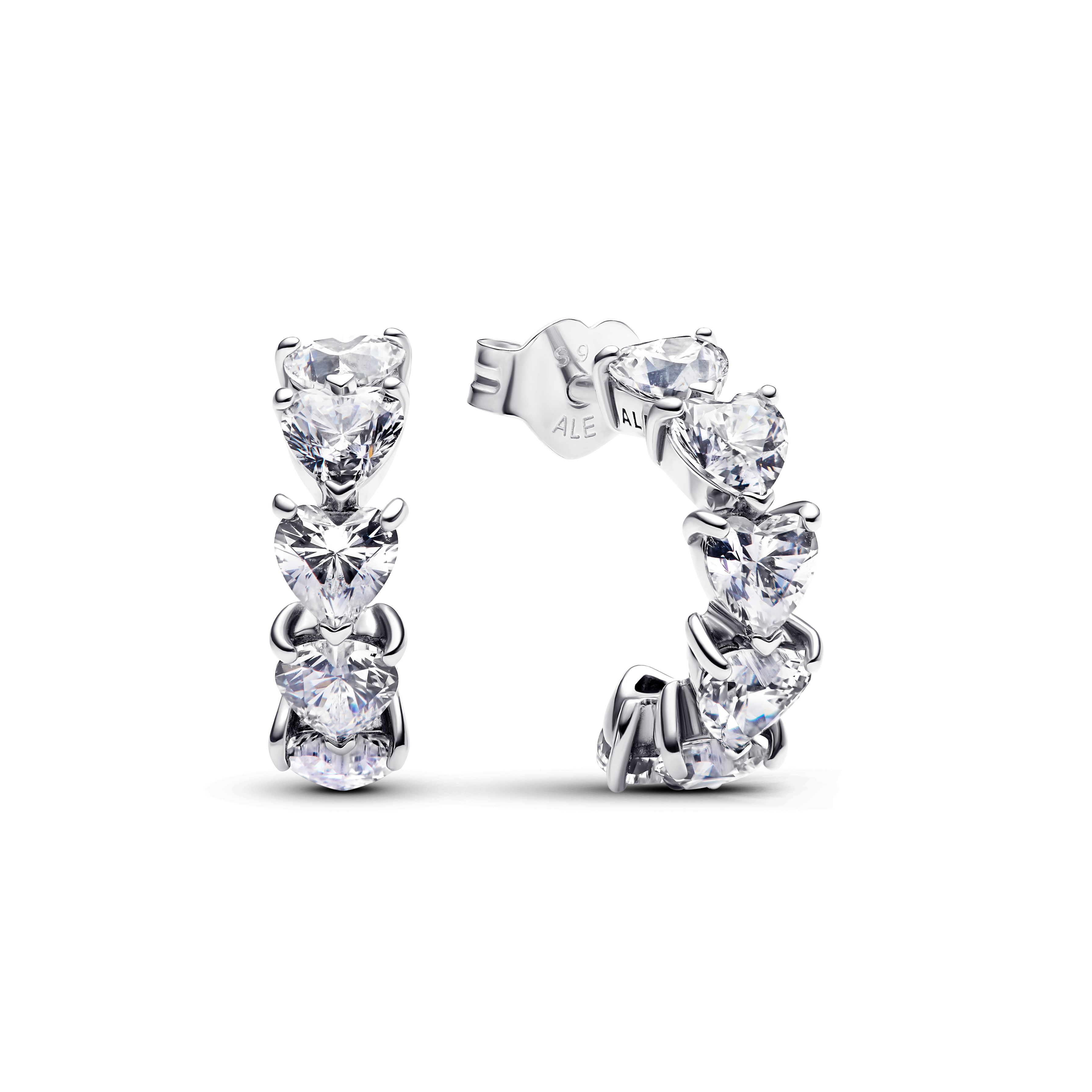 Pandora Timeless Steck-Creolen Funkelnde Herzen 293657C01 Pandora Timeless Steck-Creolen Funkelnde Herzen 293657C01