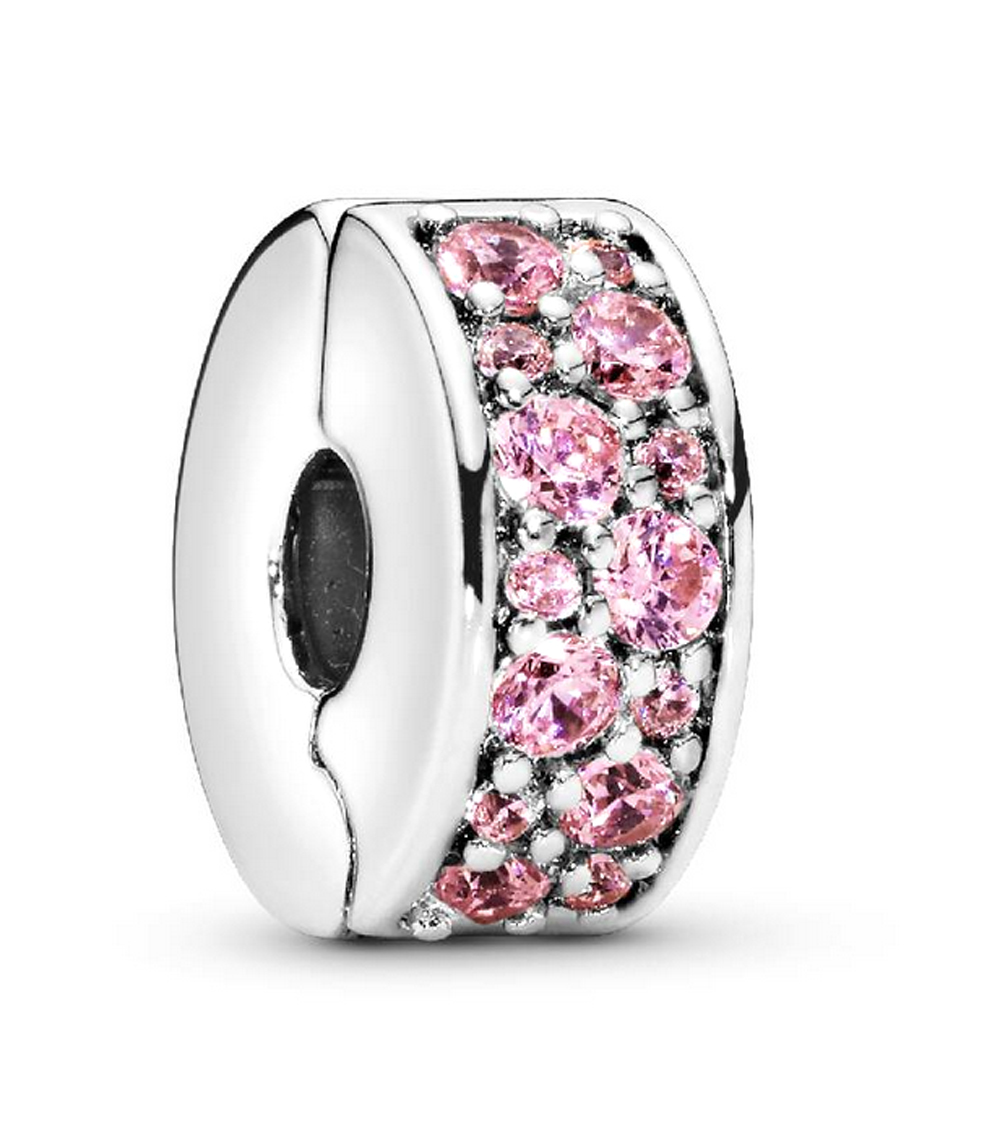 Pandora silber Clip rosa Steine 791817PCZ