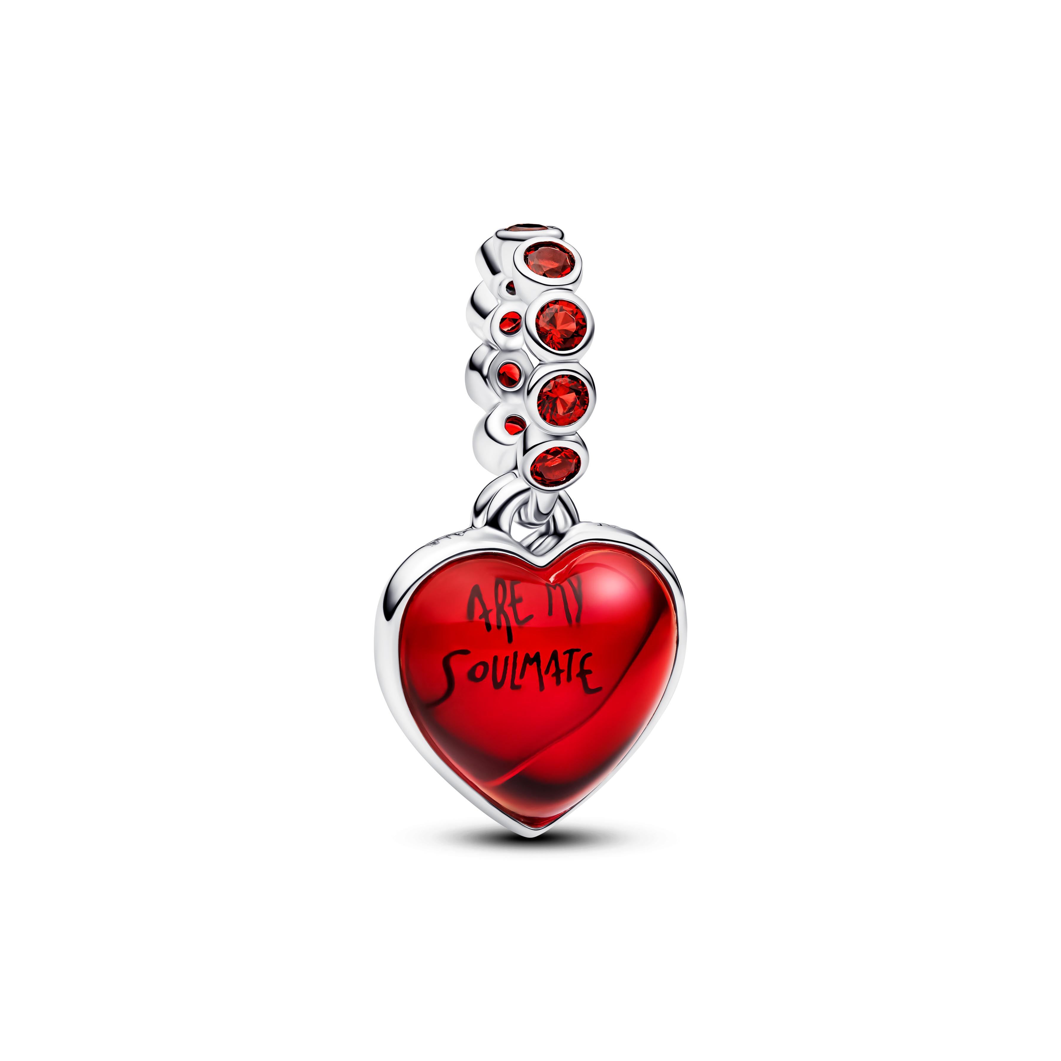 Pandora Moments Rotes Murano-Glas-Herz Doppel Charm-Anhänger 794429C01