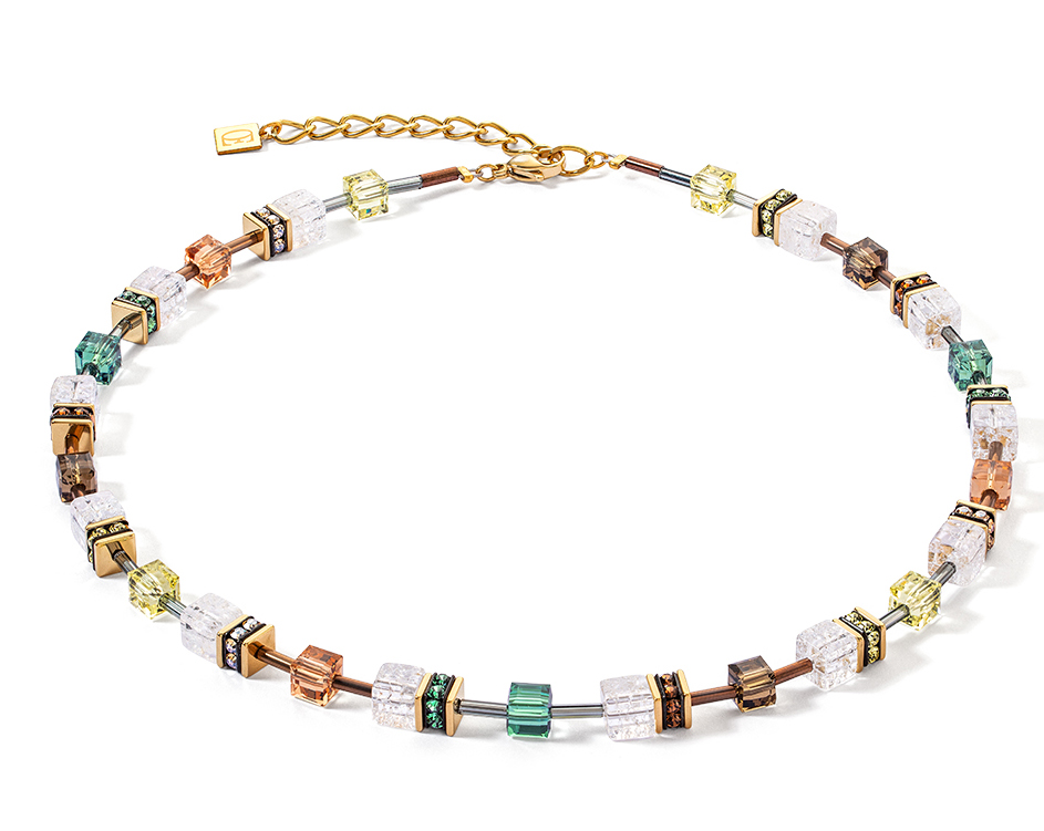 COEUR DE LION Collier GeoCUBE® Iconic Nature Halskette braun-weiß 3018100911