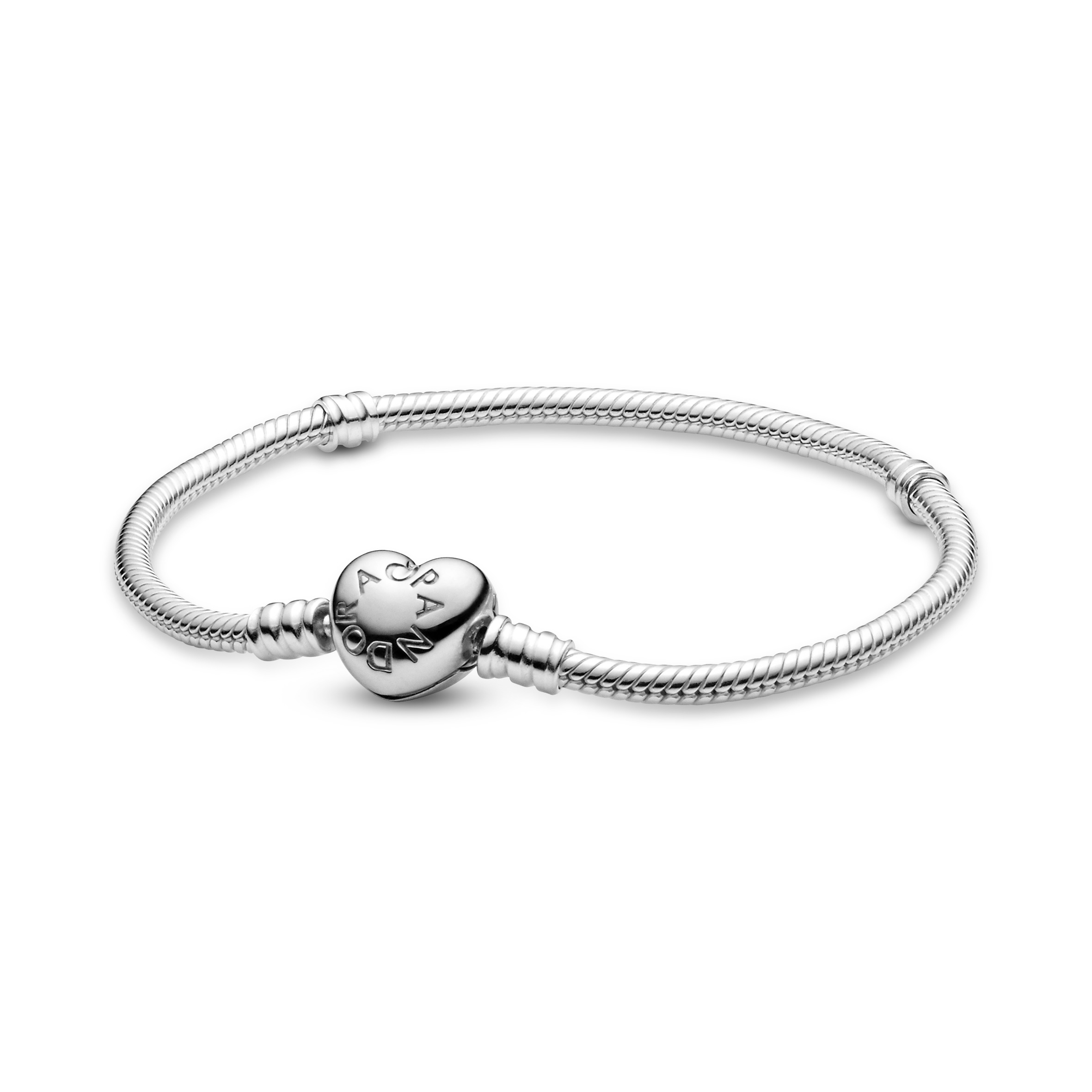 Pandora Moments Schlangen-Gliederarmband mit Herz-Verschluss 590719-19