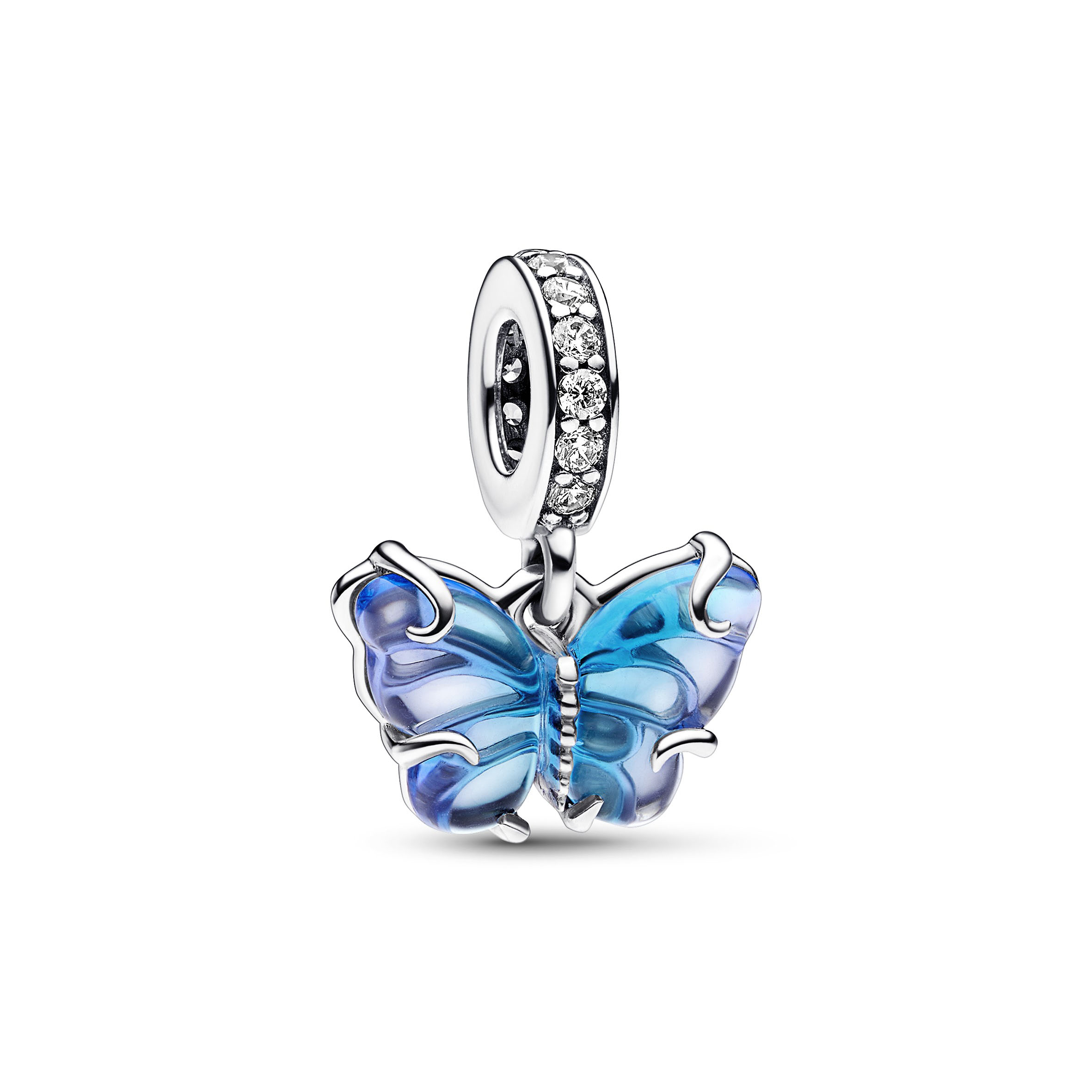 Pandora Blauer Murano-Glas Schmetterling Charm-Anhänger 792698C01 Pandora Blauer Murano-Glas Schmetterling Charm-Anhänger 792698C01