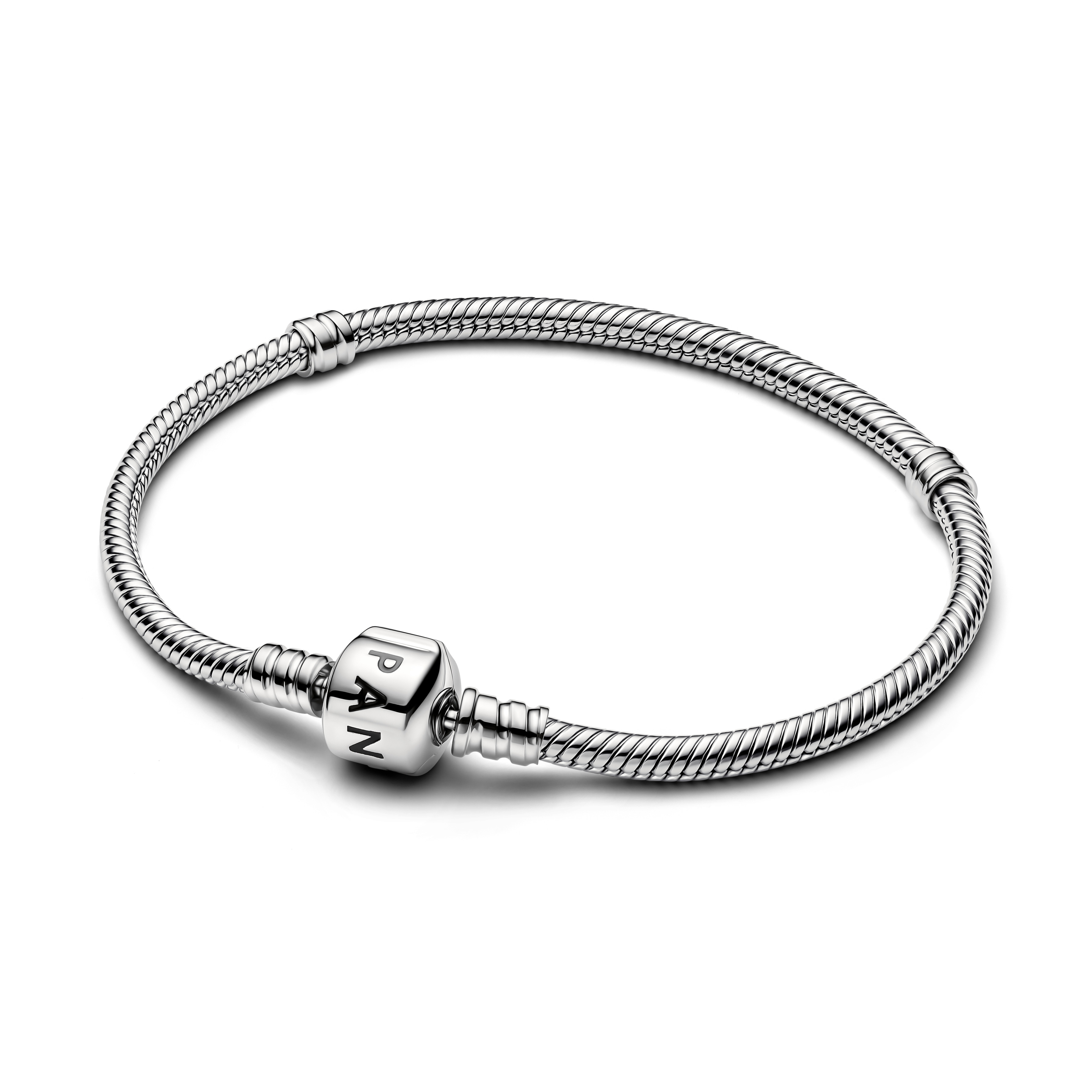 Pandora Moments Verspieltes Zylinder-Verschluss Schlangen-Gliederarmband 594593C00-19