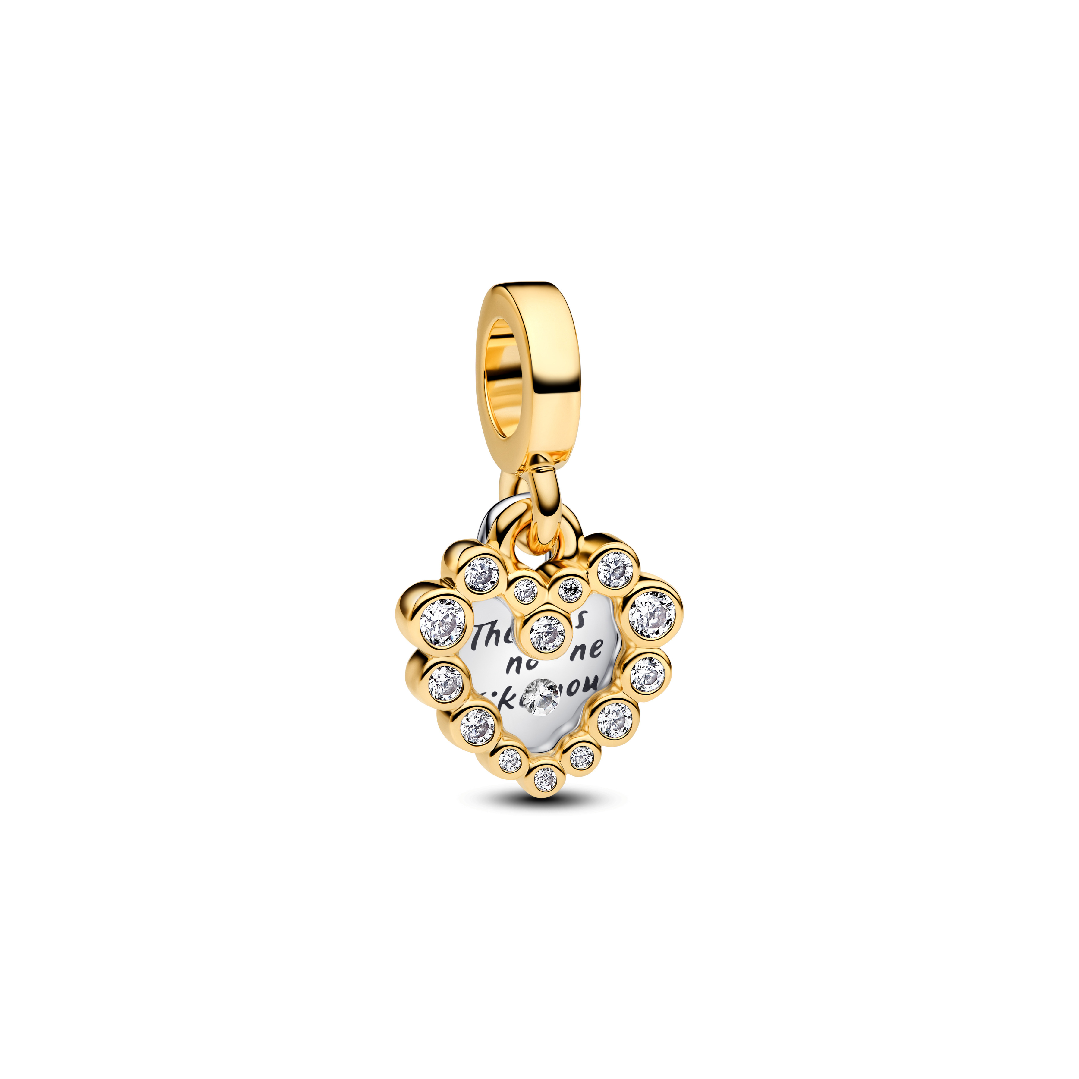 Pandora Moments Funkelndes Herz, Doppelanhänger Charm 763765C01 Pandora Moments Funkelndes Herz, Doppelanhänger Charm 763765C01