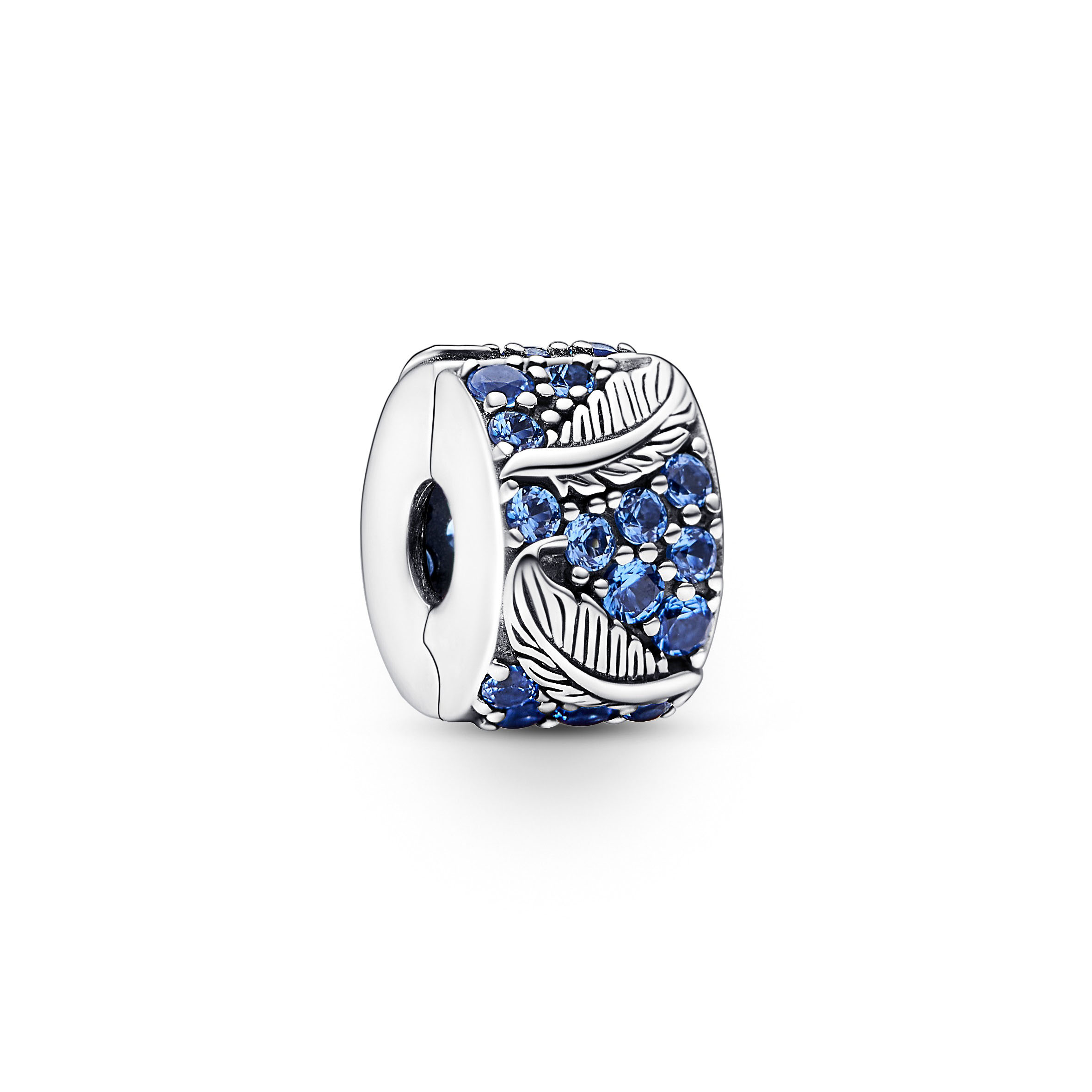 Pandora Gebogener Feder- und Pavé-Clip-Charm 792552C01