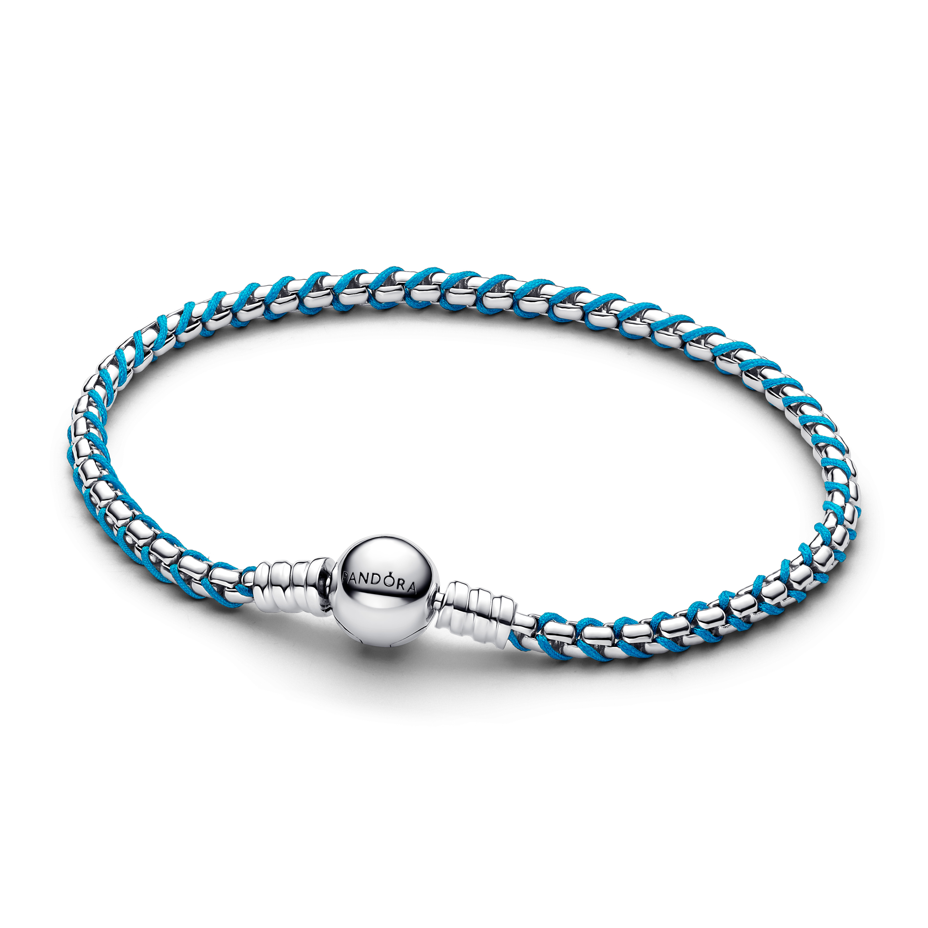 Pandora Moments Blaue Kordel Schlangen-Gliederarmband 593816C01-18