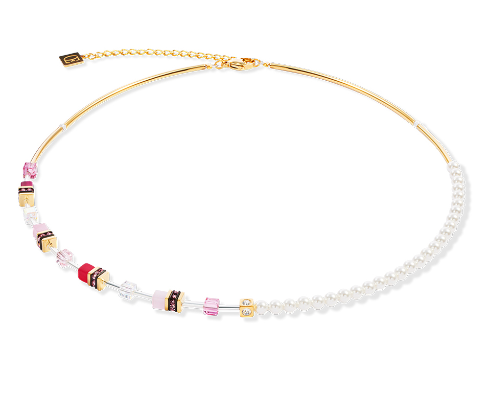COEUR DE LION GeoCUBE® Mini Fusion Pearls Halskette rosa 4087101916