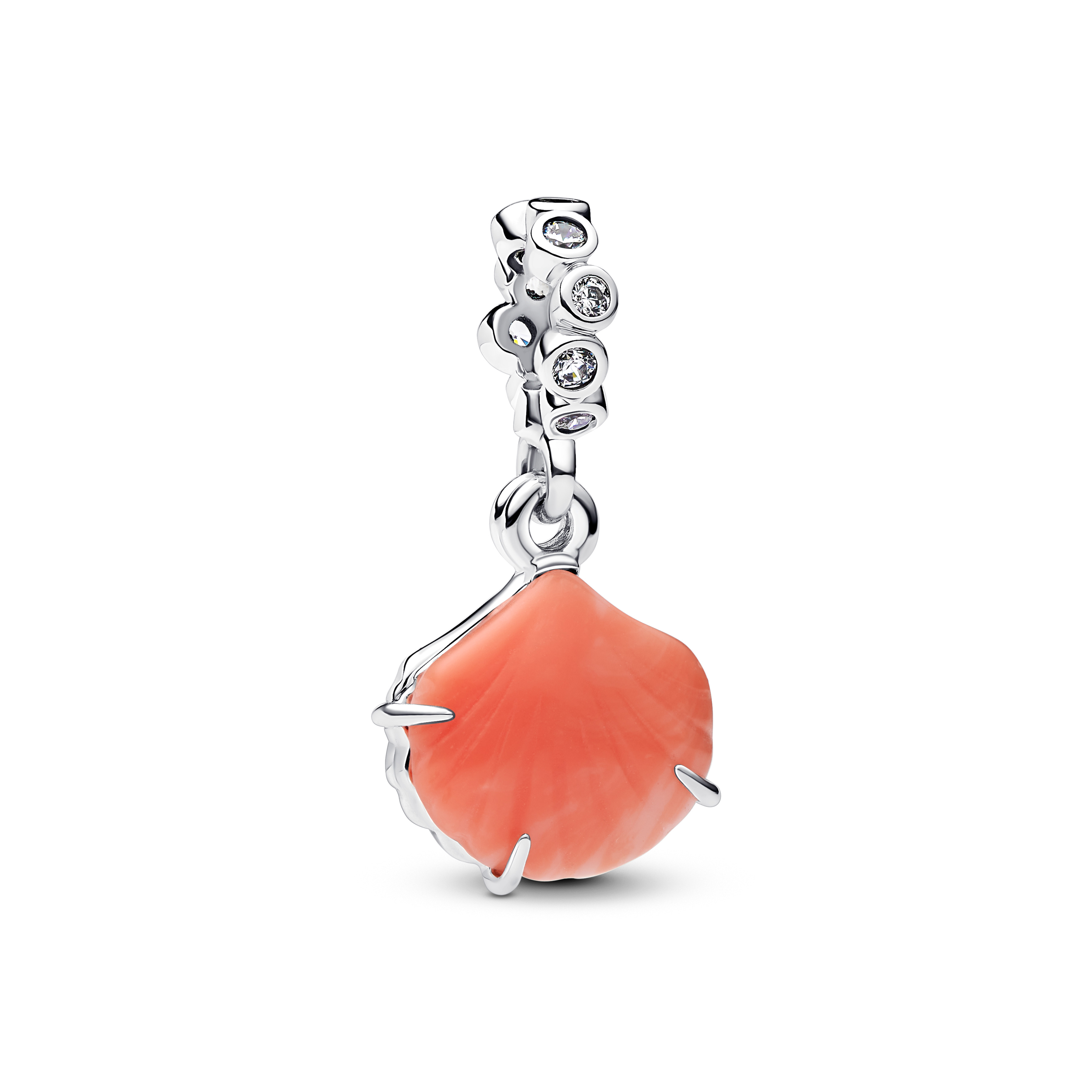 Pandora Moments Orangefarbener Muschel Doppel- Anhänger-Charm 793821C01 Pandora Moments Orangefarbener Muschel Doppel- Anhänger-Charm 793821C01